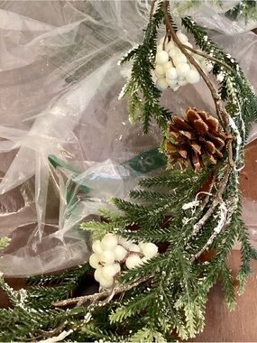 New Pine & Berry Holiday Garland with lights